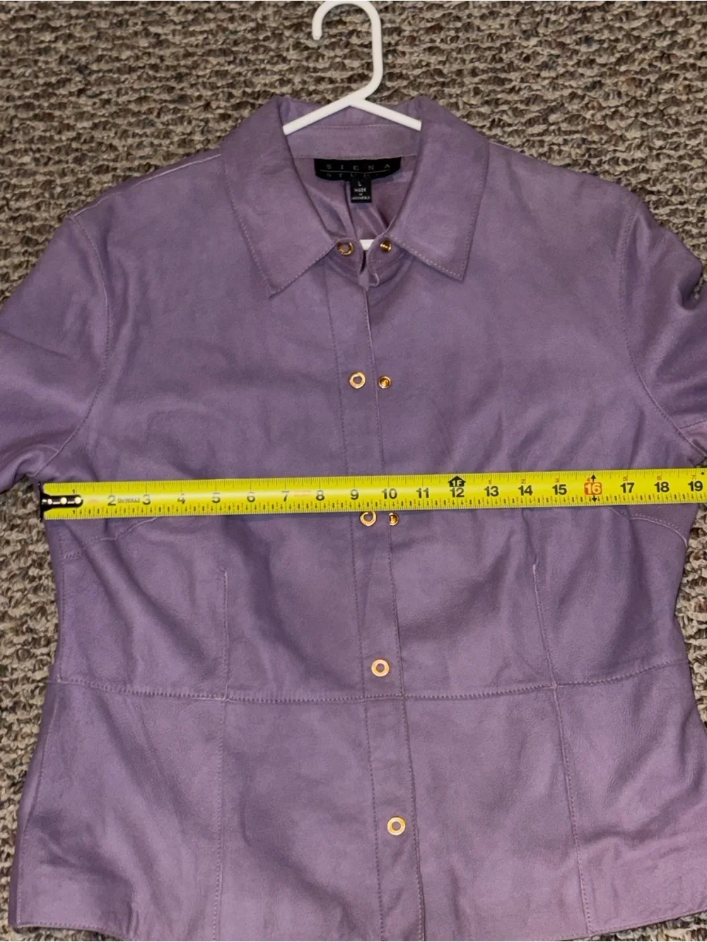 Vintage Y2K Lavender Snap-Front Suede Jacket Size L